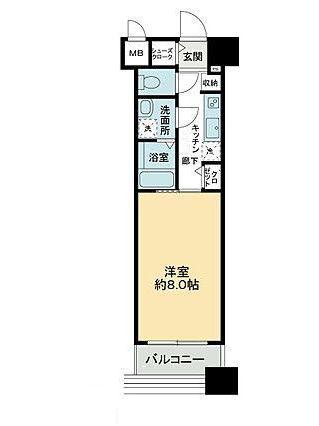 アヴァンティーク銀座2丁目(1K/10階)の間取り写真