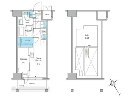 ルフォンプログレ横浜関内(1DK/14階)の間取り写真