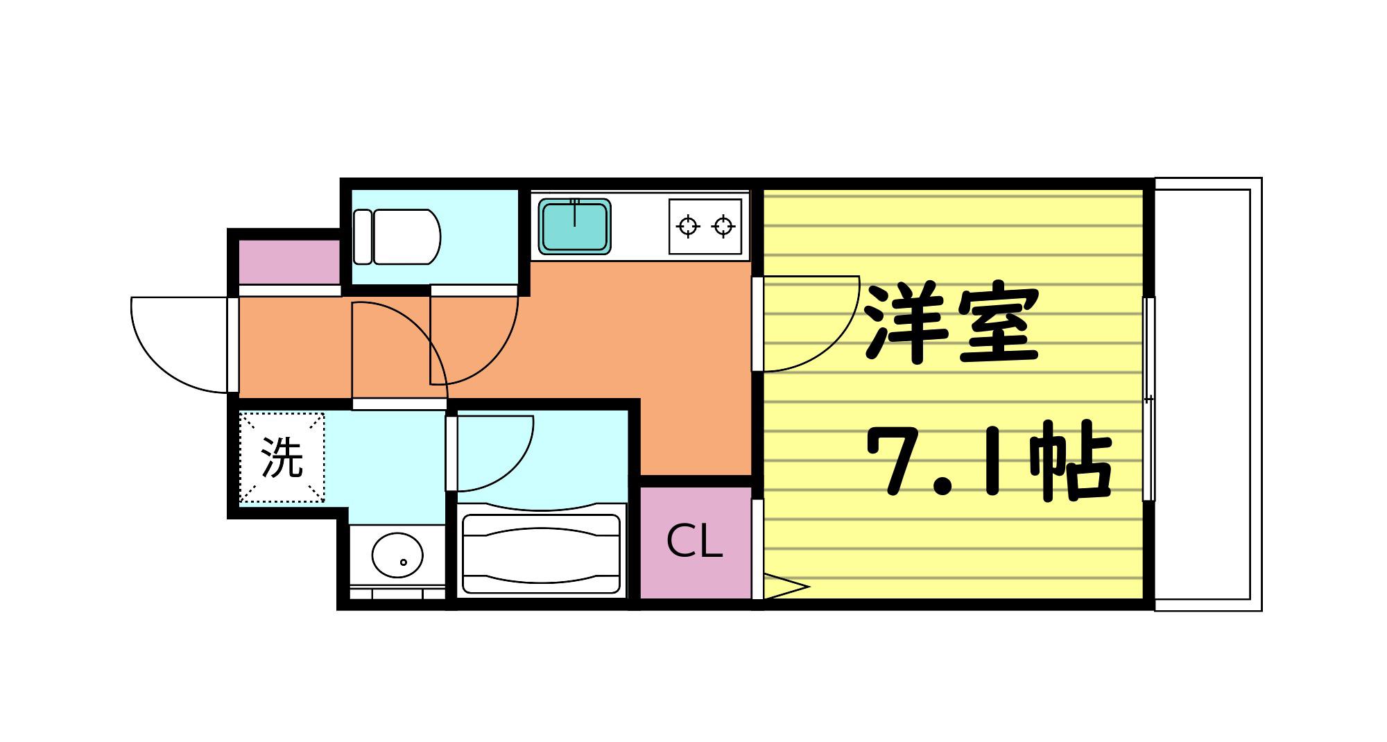 METROSA深江橋(1K/4階)の間取り写真