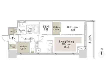 スカイテラス南大塚(1SLDK/5階)の間取り写真