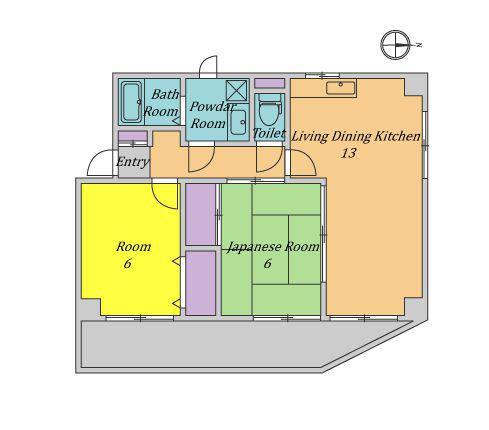 ATHOME(2LDK/5階)の間取り写真