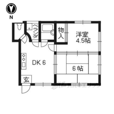 マンション丸高(2DK/1階)の間取り写真