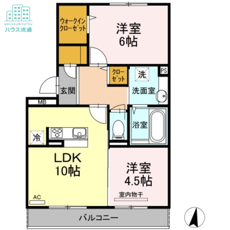 ソラーナ(2LDK/1階)の間取り写真