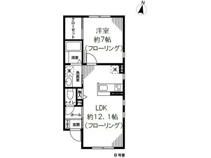 BIEN KAGURAZAKA(1LDK/1階)の間取り写真