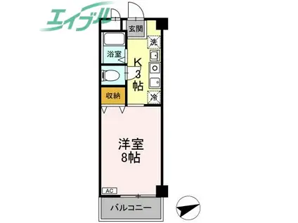 エスポワール生和(1K/2階)の間取り写真