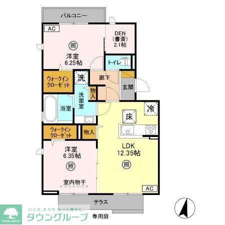 LA CRECE K(2LDK/1階)の間取り写真