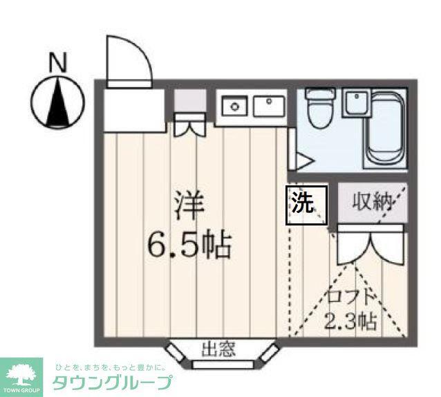 京王相模原線 南大沢駅 徒歩15分 2階建 築35年(ワンルーム/2階)の間取り写真