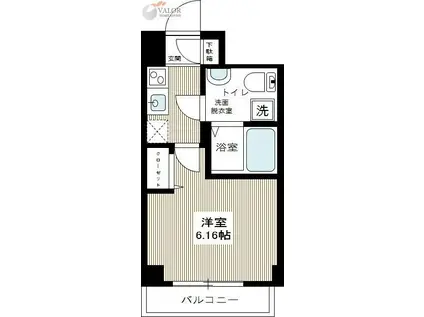 ハイズヨコハマリガーレ(1K/3階)の間取り写真