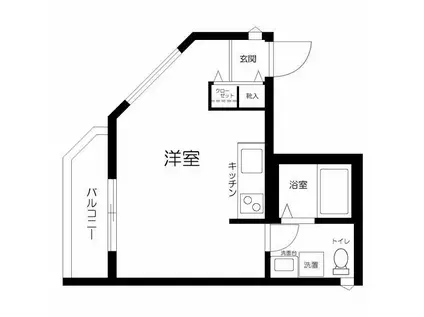 ウェール上馬(ワンルーム/2階)の間取り写真