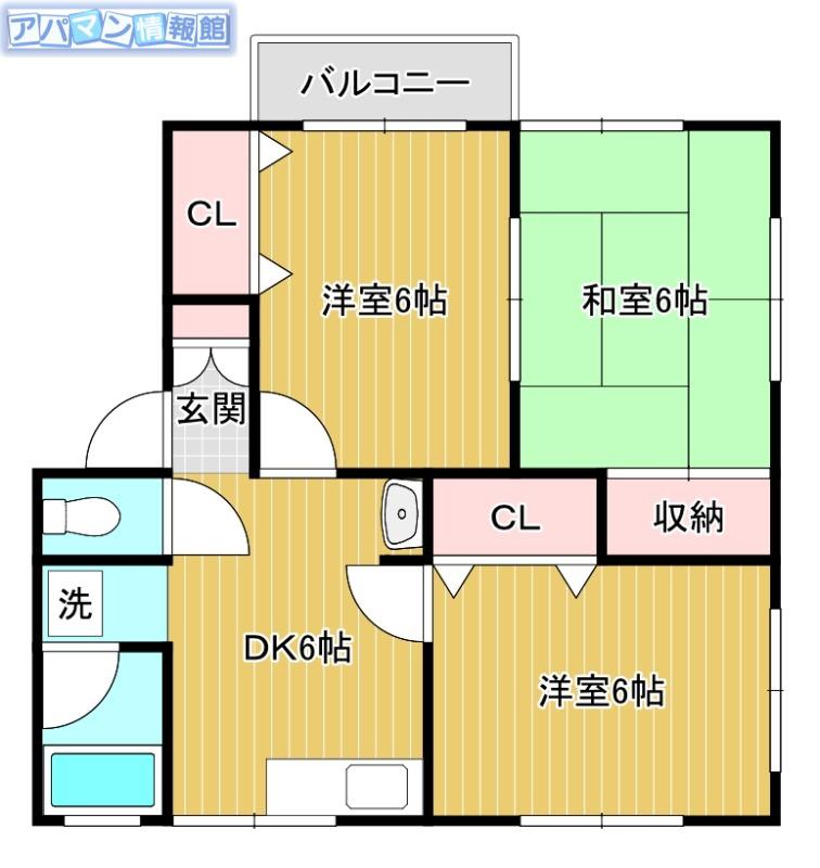 ハイムクローバーIII(3DK/2階)の間取り写真