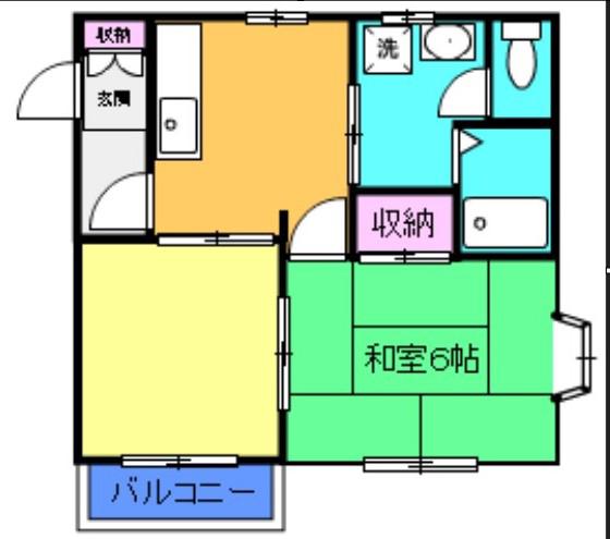 ハイネスヒルズ(2DK/1階)の間取り写真