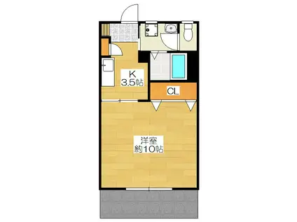 アンジェリーク(1K/1階)の間取り写真