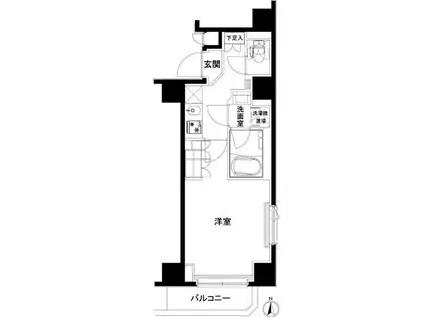 ルーブル木場(1K/4階)の間取り写真