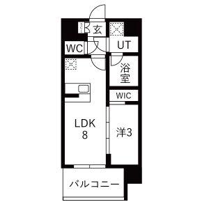 エスリードレジデンス玉造ザ・イースト(1LDK/5階)の間取り写真