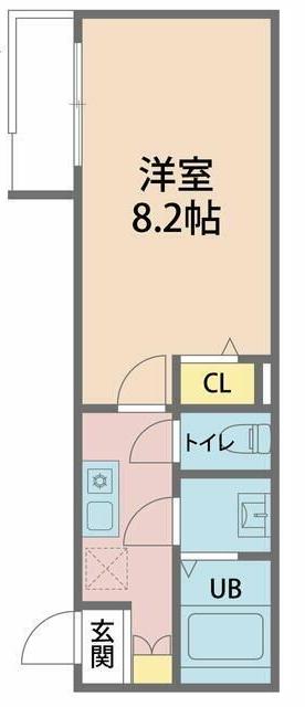 カインドネス八王子片倉B棟(1K/1階)の間取り写真