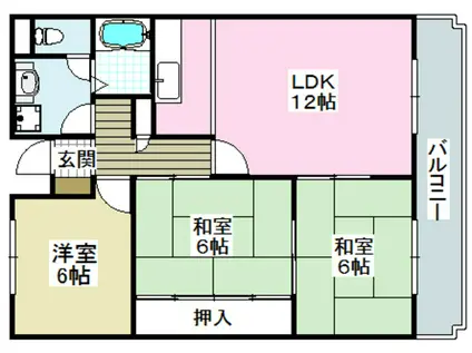 エスポワール茨木(3LDK/3階)の間取り写真
