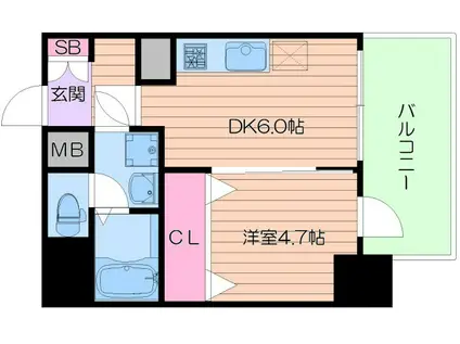 BRISA FELIZ(1DK/5階)の間取り写真