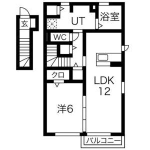 メゾン ラ・セーヌ(1LDK/2階)の間取り写真