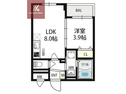 グリーンフォレスト(1LDK/2階)の間取り写真