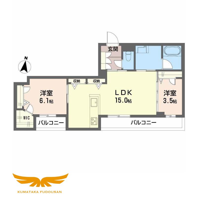 シャーメゾン ウィステリア(2LDK/4階)の間取り写真