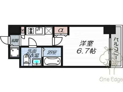 レジュールアッシュ梅田NEX(1K/9階)の間取り写真