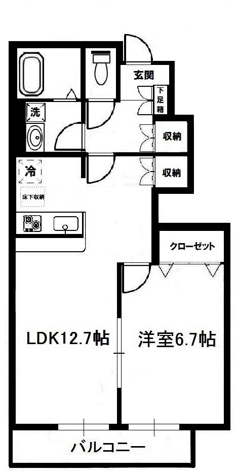エスポワールつつじヶ丘(1LDK/1階)の間取り写真