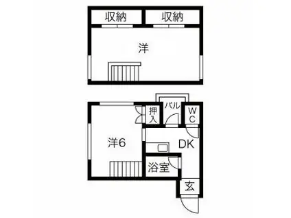 エグゼ高殿(2DK/3階)の間取り写真