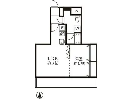 ライフゾーン梶ヶ谷VI(1LDK/5階)の間取り写真