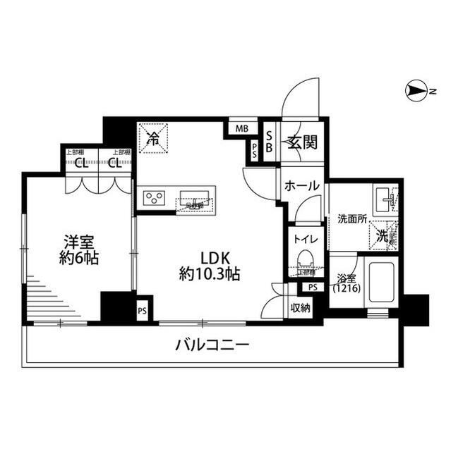 プレール・ドゥーク世田谷代田(1LDK/9階)の間取り写真
