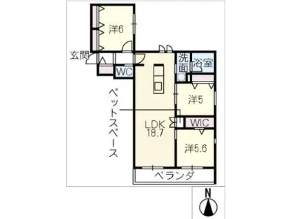 MAISON VEIL VILLA(3LDK/3階)の間取り写真