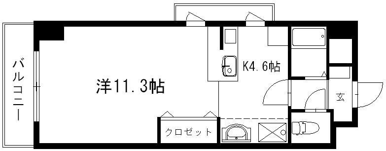 グランメール21(1K/4階)の間取り写真