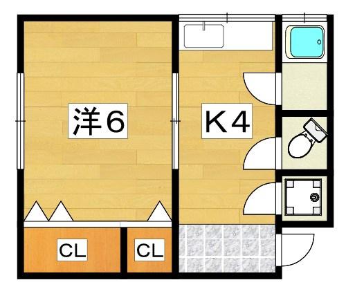 田代マンション(1K/4階)の間取り写真
