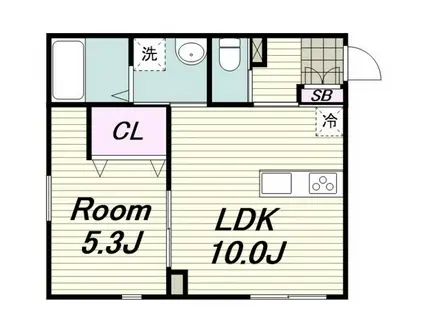 BATAVIAバタヴィア(1LDK/1階)の間取り写真