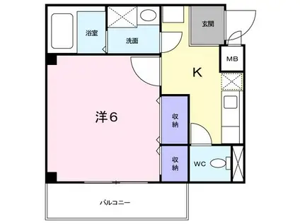 エクセランI(1K/1階)の間取り写真