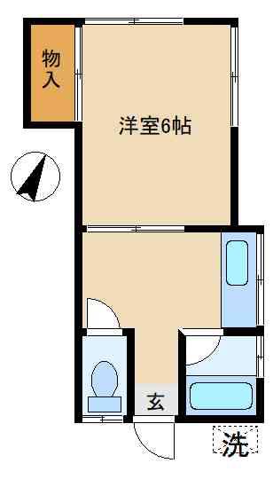 ハイム赤塚(1K/1階)の間取り写真