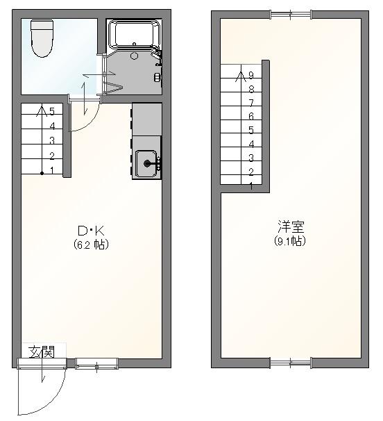 コル・クラージュB(1DK/1階)の間取り写真