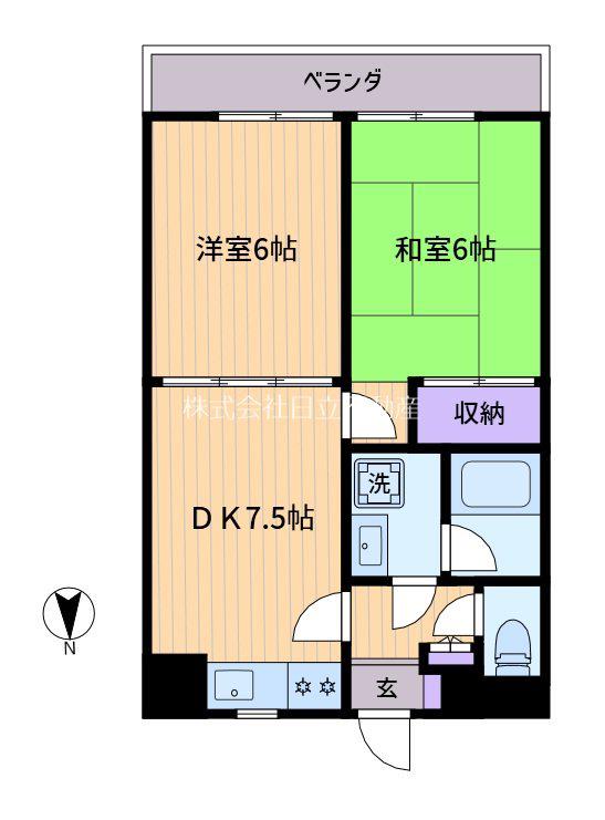 パビヨン笹塚(2DK/2階)の間取り写真