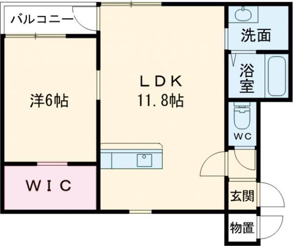 レオクルール美瑛(1LDK/1階)の間取り写真
