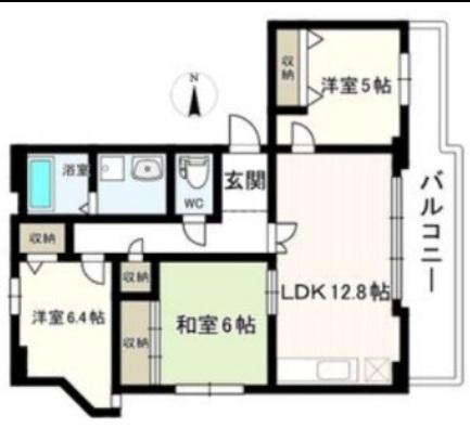 リバーサイドカーム土佐堀(3LDK/3階)の間取り写真