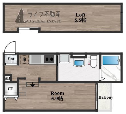 Y&Mアルタイル加納(ワンルーム/2階)の間取り写真