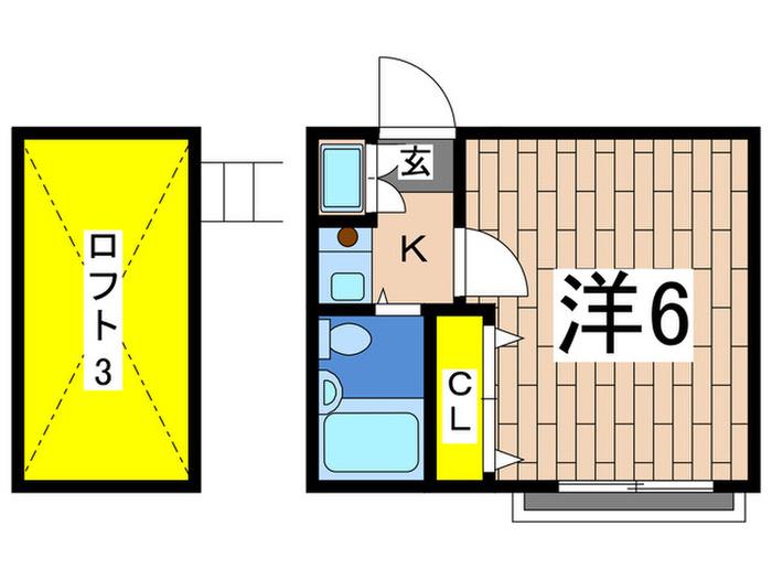 アメニティ東戸塚(1K/2階)の間取り写真