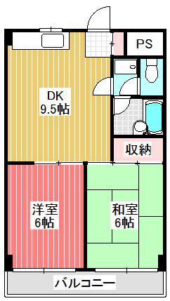 NCKビル(2DK/5階)の間取り写真