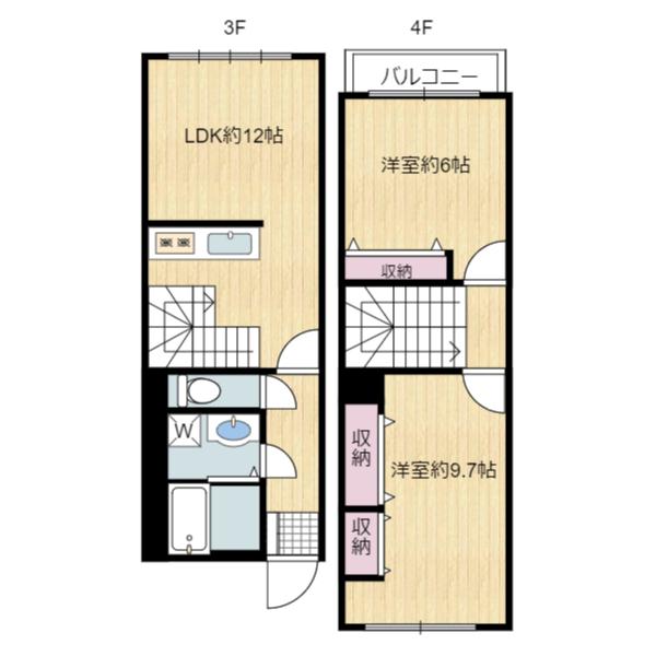 フェリーチェ(2LDK/3階)の間取り写真