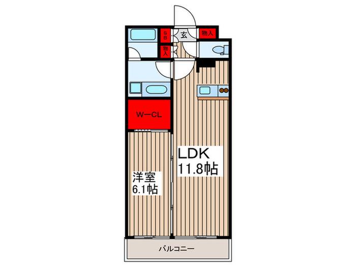 グランガーデン I(1LDK/2階)の間取り写真