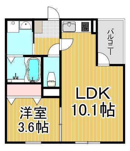 リブレメゾン東鳴尾1(1LDK/3階)の間取り写真