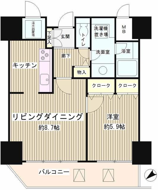 トレステージ目黒(1LDK/5階)の間取り写真
