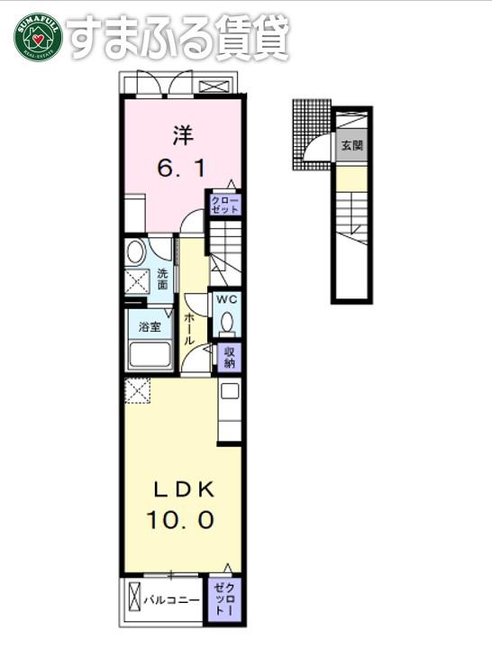 ブリエメゾン(1LDK/2階)の間取り写真