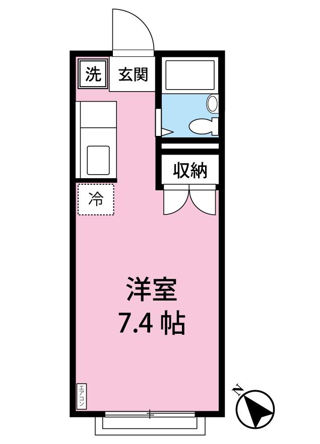エステートアイV(ワンルーム/1階)の間取り写真