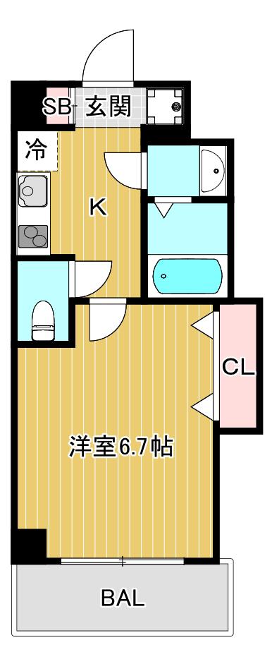 ラグゼ都島北I(1K/10階)の間取り写真