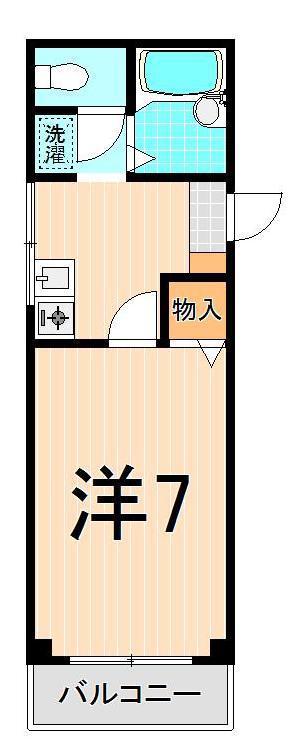 ベルグローヴ綾瀬(1K/2階)の間取り写真